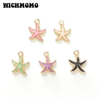 fashion new 10pieces 1814mm zinc alloy drop oil starfish charms pendants for diy jewelry bracelet necklace earrings accessories