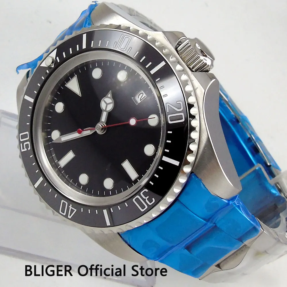 

44mm Auto Date Window MIYOTA Movement Stainless Steel Strap Automatic Men's Watch Sterile Dial