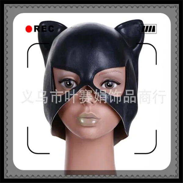 Высший сорт 2017 новая мода для вечеринки косплей черный латекс кошка Фетиш маска