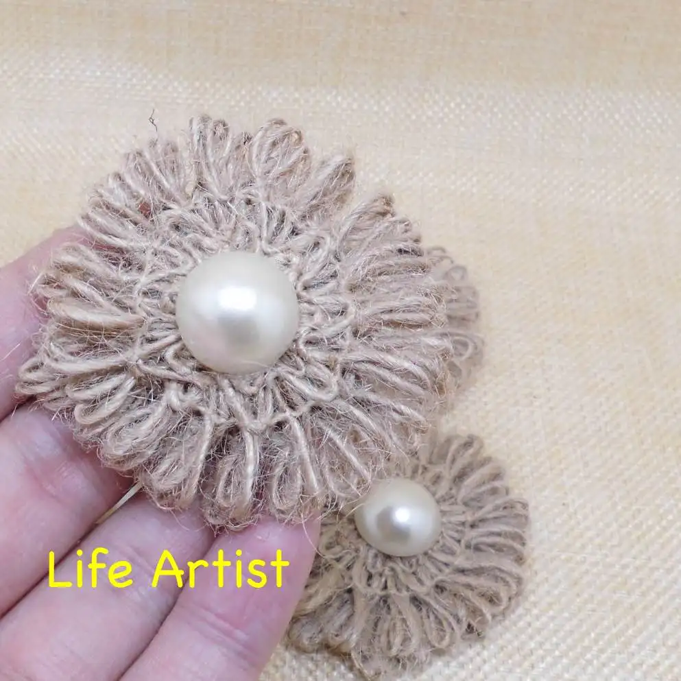 24 шт. джут джутовая ткань мешочная с цветочным принтом капюшоном из