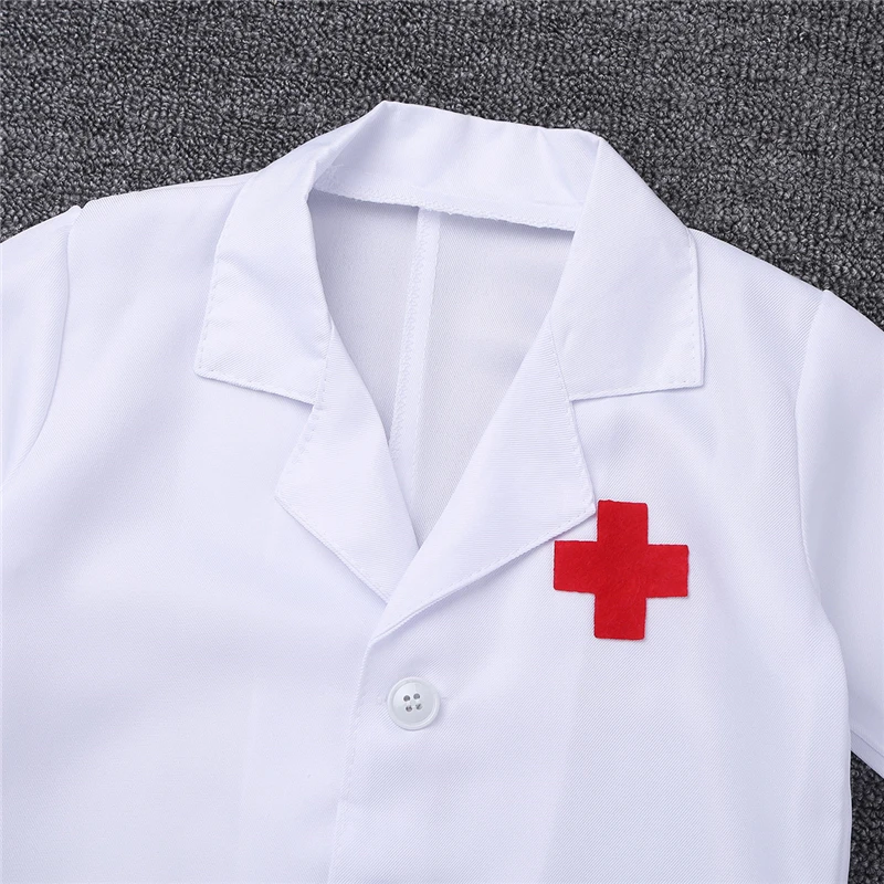 

Unisex Boys Girls Lab Coat Surgeon Doctor Nurse Uniform Medical Tools Set Halloween Costume for Kids Teens Cosplay Party