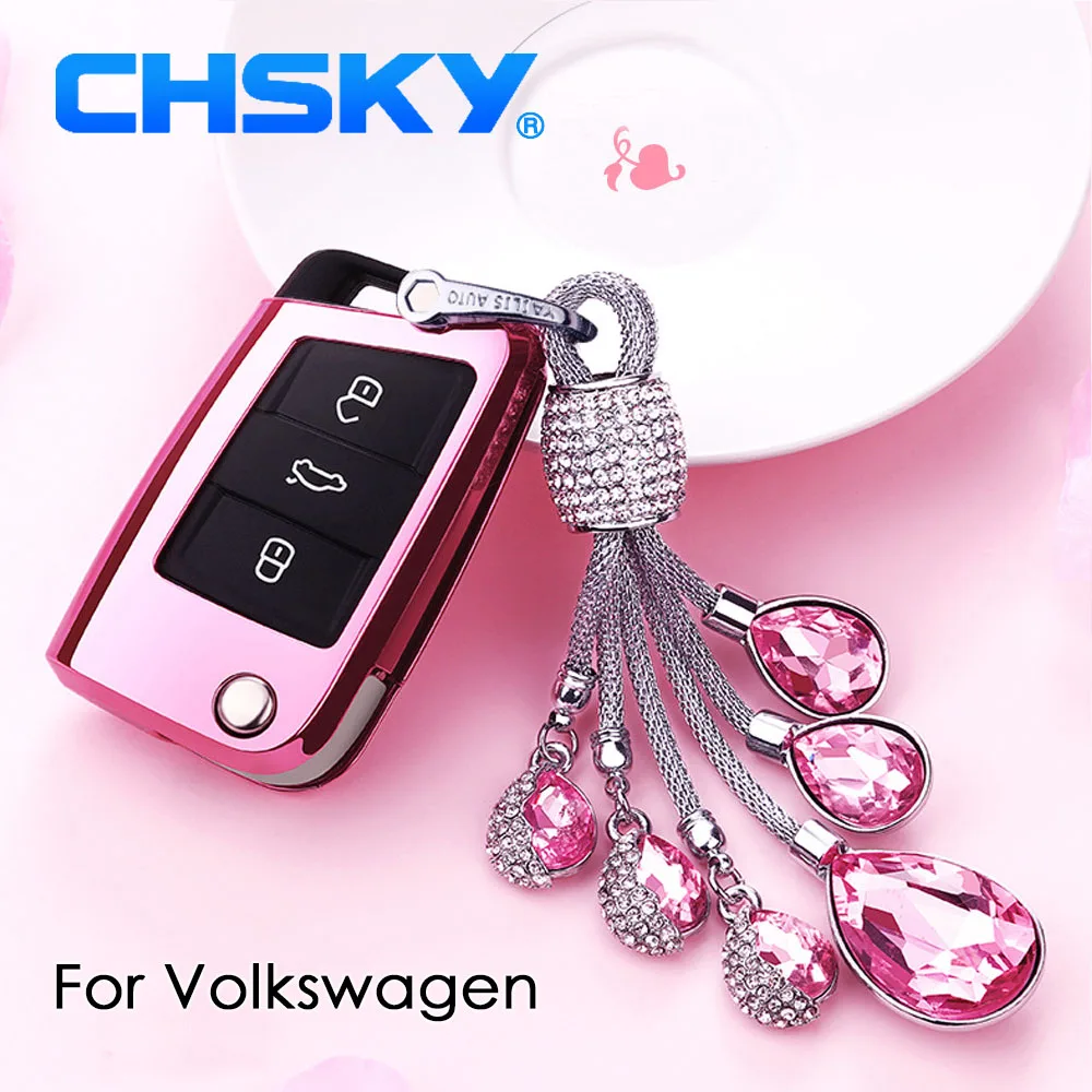 Чехол CHSKY из ТПУ для volkswagen vw чехол ключа Golf 7 6 5 mk7 Skoda Octavi автомобильного аксессуары
