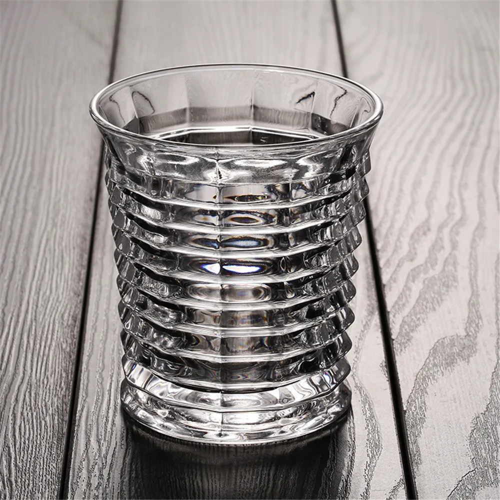 Striped Whisky Glass Thicken Lead-Free Ultra Clear Like Crystal Wine Beer Brandy Drinking for Lovers Home Bar Party Wedding | Дом и сад