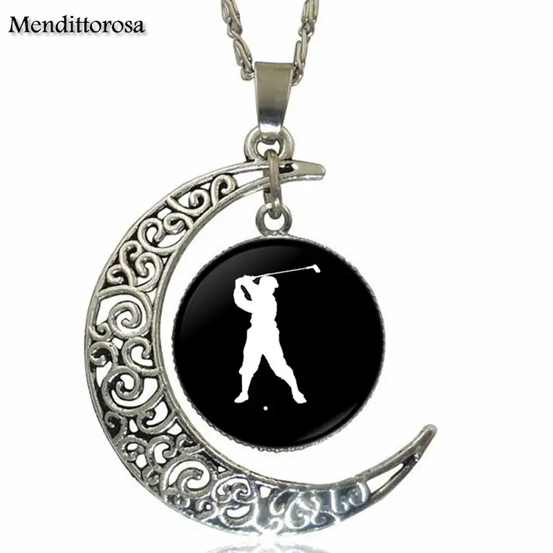 Эмалированная модная винтажная бижутерия EJ стеклянное ожерелье с полумесяцем