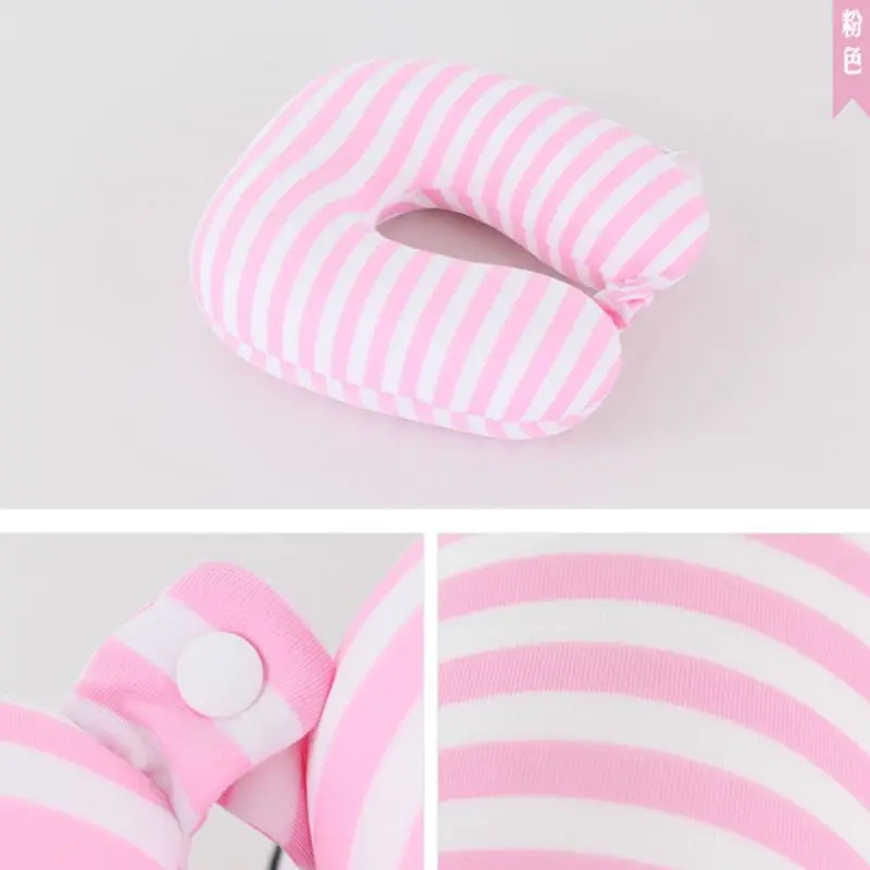 Полоса u образная подушка для шеи с кнопкой передачи Декоративный принт Texties