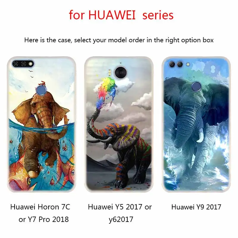 Мягкий силиконовый чехол с принтом слона для Huawei Mate 10 Lite 20 Pro 20X S Y5 2017 Y9 2018 2019 NOVA 3 3i 4