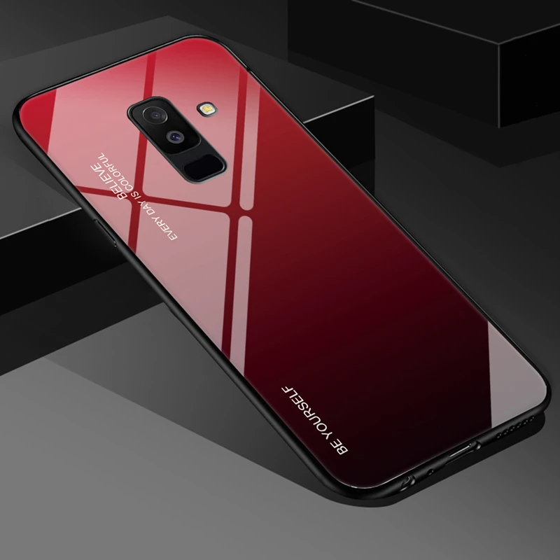 5 Градиент закаленное Стекло чехол для телефона для samsung Galaxy M20 A70 A50 A30 A20E A10 A6 A8 J4 J6 S8 S9 S10 плюс A7 A9 чехол Coque - Цвет: 5