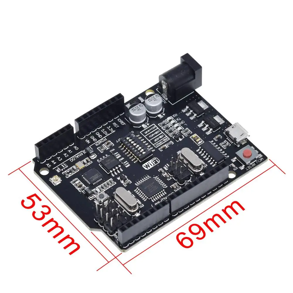 TZT UNO+ WiFi R3 ATmega328P+ ESP8266(32 Мб памяти) USB-TTL CH340G для Arduino Uno, NodeMCU, WeMos ESP8266 новое поступление