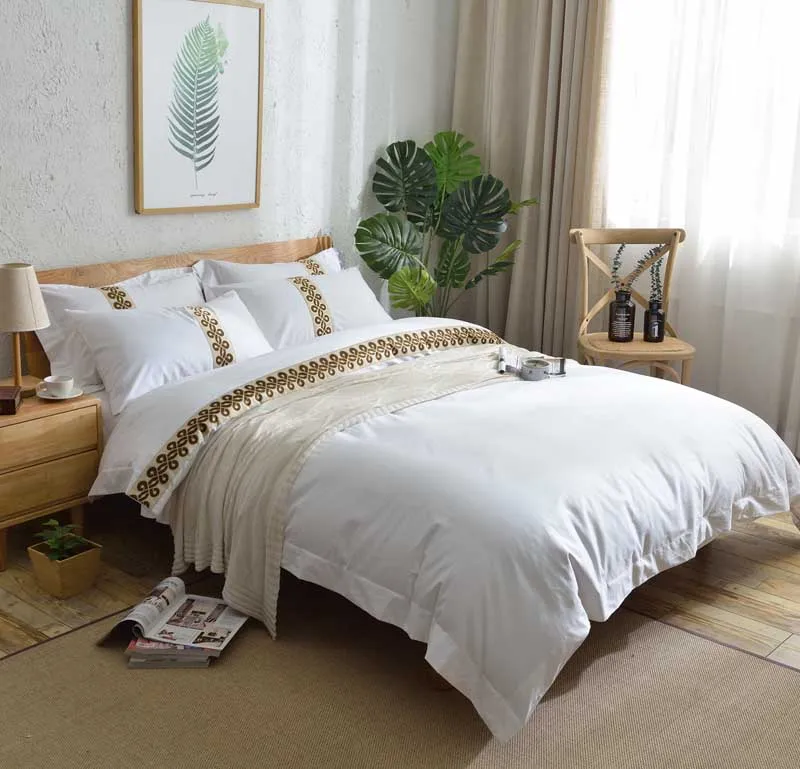 Набор постельного белья 5 звезд для отеля из египетского хлопка роскошный размер