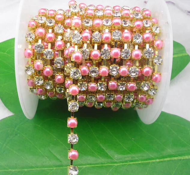 Diy SS30 костюм с аппликацией жемчуга и хрусталя 6 мм стразы Золотая чашка украшения