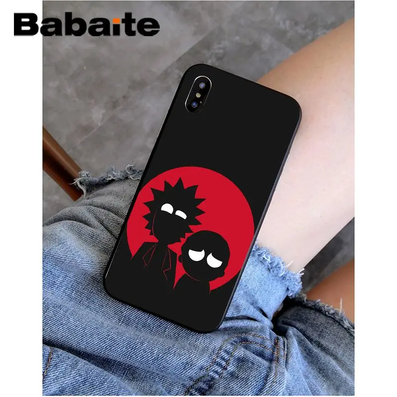 Babaite Рик и Морти смешной мультфильм печати DIY высокий-протектор на конце чехол для iPhone 8 7 6 6S Plus 5 5S SE XR X XS MAX Coque Shell