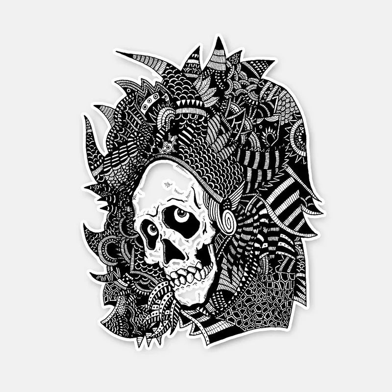 

YJZT 12.2CM*15.8CM Car Styling Skull Head Helmet Car Sticker Motorcycle Window Decal 6-2850