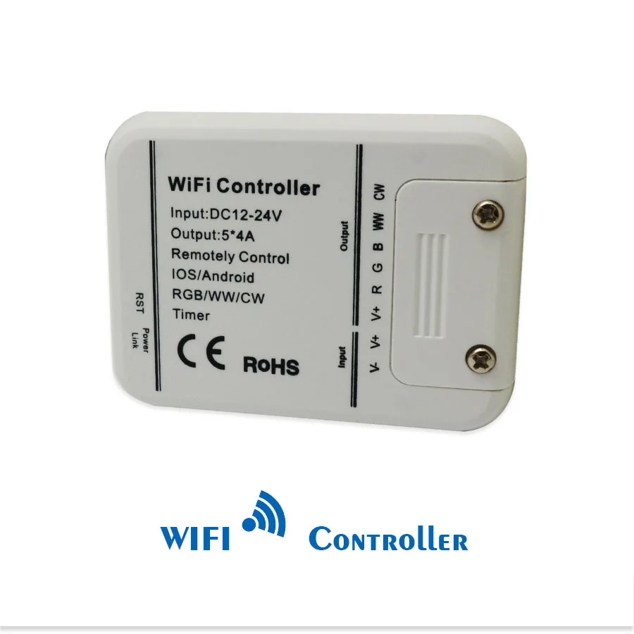 DC12-24V Wifi светодиодный пульт управления 16 миллионов цветов 5 каналы RGB/WW/CW смартфон управление музыкой и таймером контроллер режима