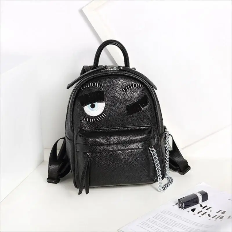 Мультфильм демон Глаза рюкзак известные бренды Monster женские кожаные рюкзаки