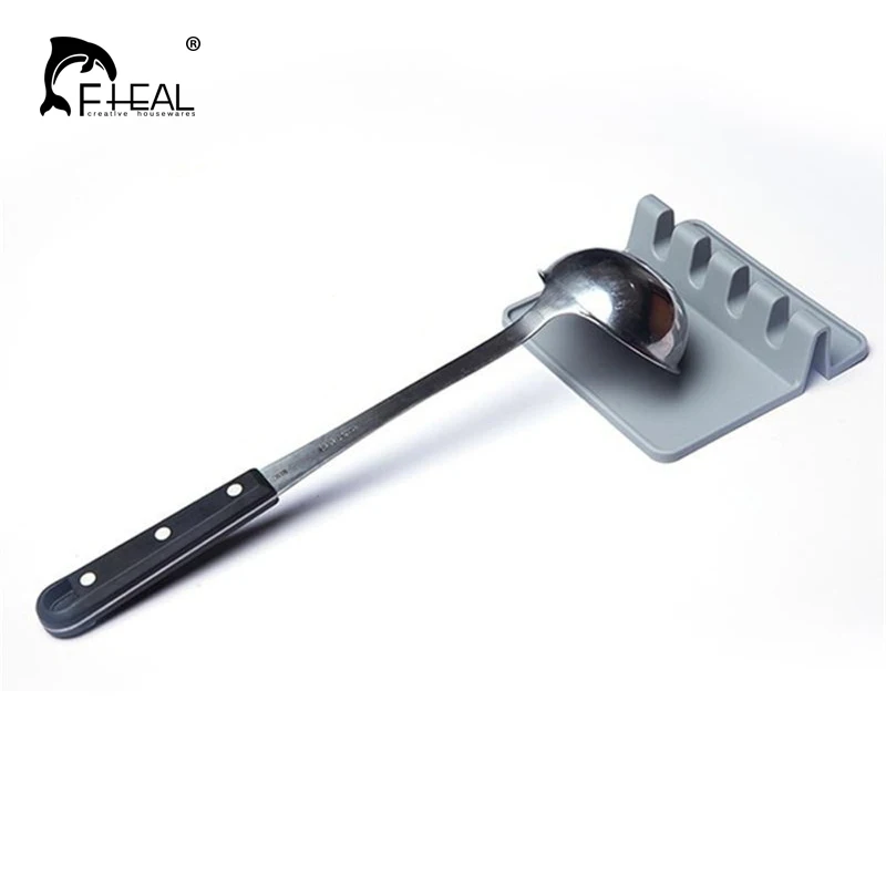FHEAL 1 шт. силиконовая подставка для ложки термостойкие антипригарные держатель