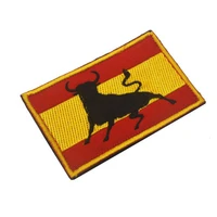 1 piece spanish bull flag sticker personalized embroidery patch diy clothing clothes backpack hat decorative hook surface sticke