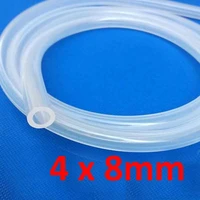 2m x 4mm x 8mm food grade silicone tube garden hose translucent pipe
