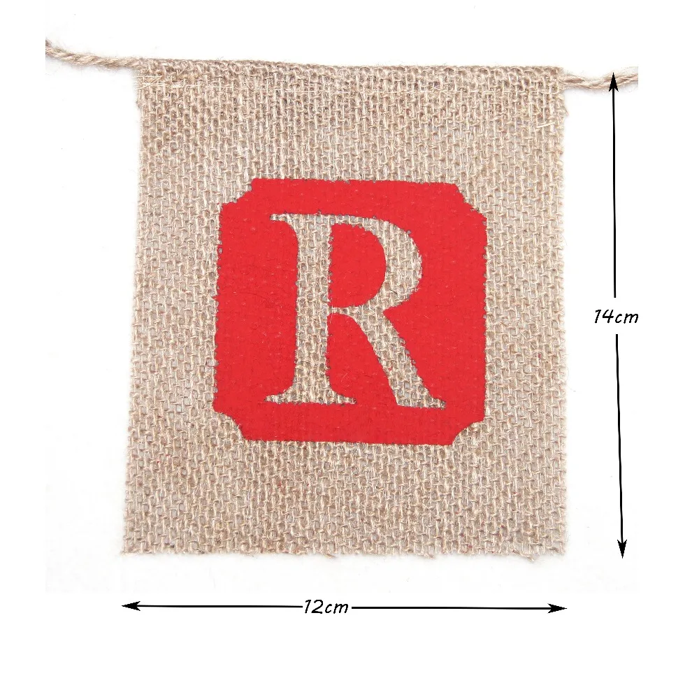 1pc Jute Xmas Festival Pull Flag Decoration Holiday Marry Christmas Hanging Дом и сад