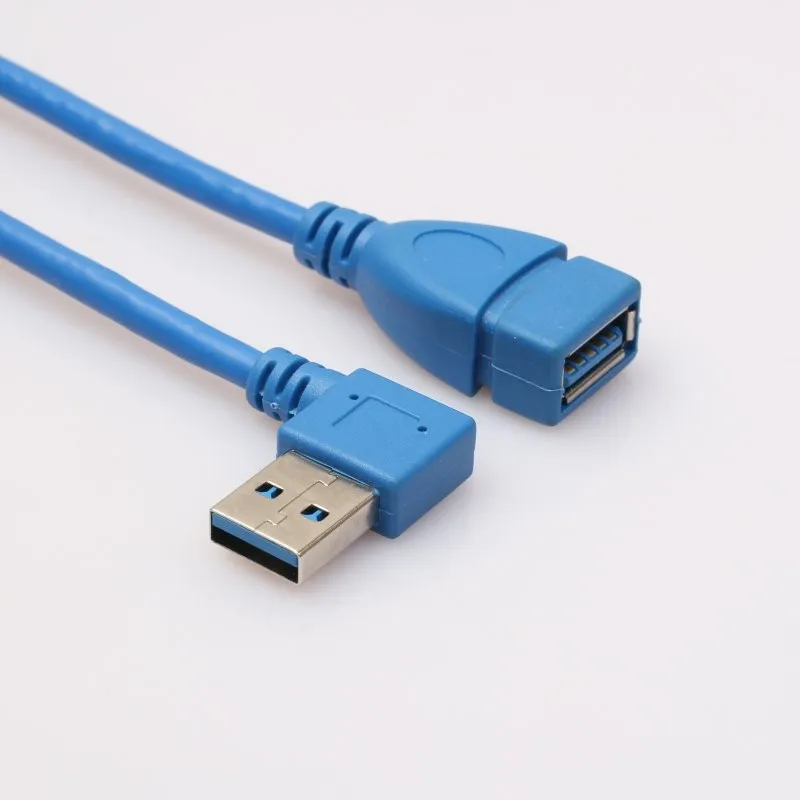 1 шт. USB 3,0 правый угол 90 градусов Удлинительный кабель для мужчин и женщин адаптер Шнур USB кабели