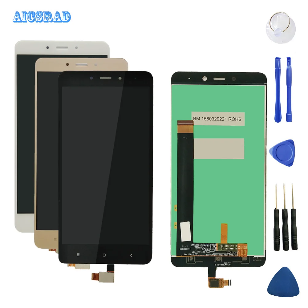 For Xiaomi Redmi Note 4 MediaTek LCD Display Complete Touch Screen Panel Hong mi note4 MTK Digitizer Spare Parts | Мобильные
