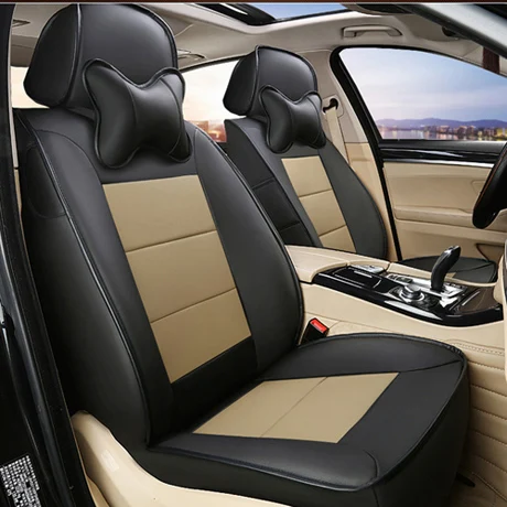 AUSFTORER сиденье из натуральной кожи чехлы для KIA Sorento чехлы для сидений автомобиля из воловьей кожи 5 и 7 чехлы на автомобильные сиденья аксессуары стиль - Название цвета: Black X Beige 5 seat