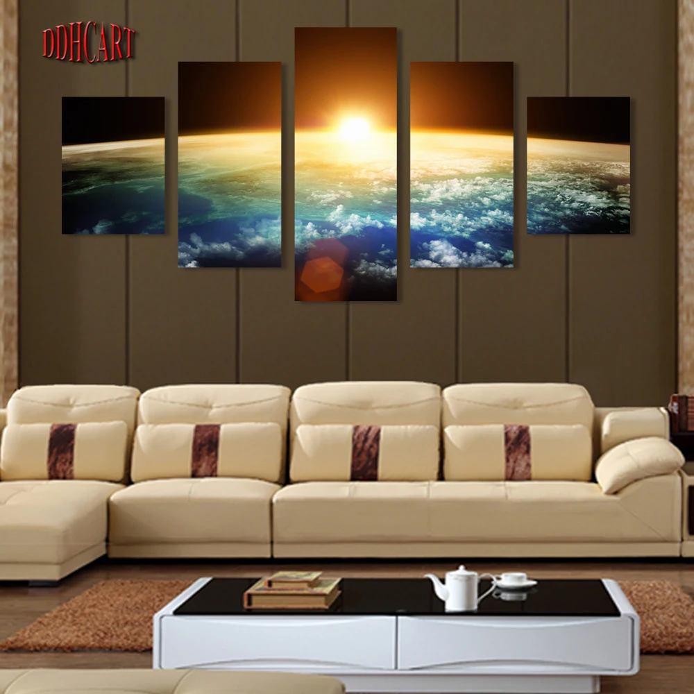 5 Шт. Холсте Стены Репродукции Живописи Пространство Картина Холст Домашнего