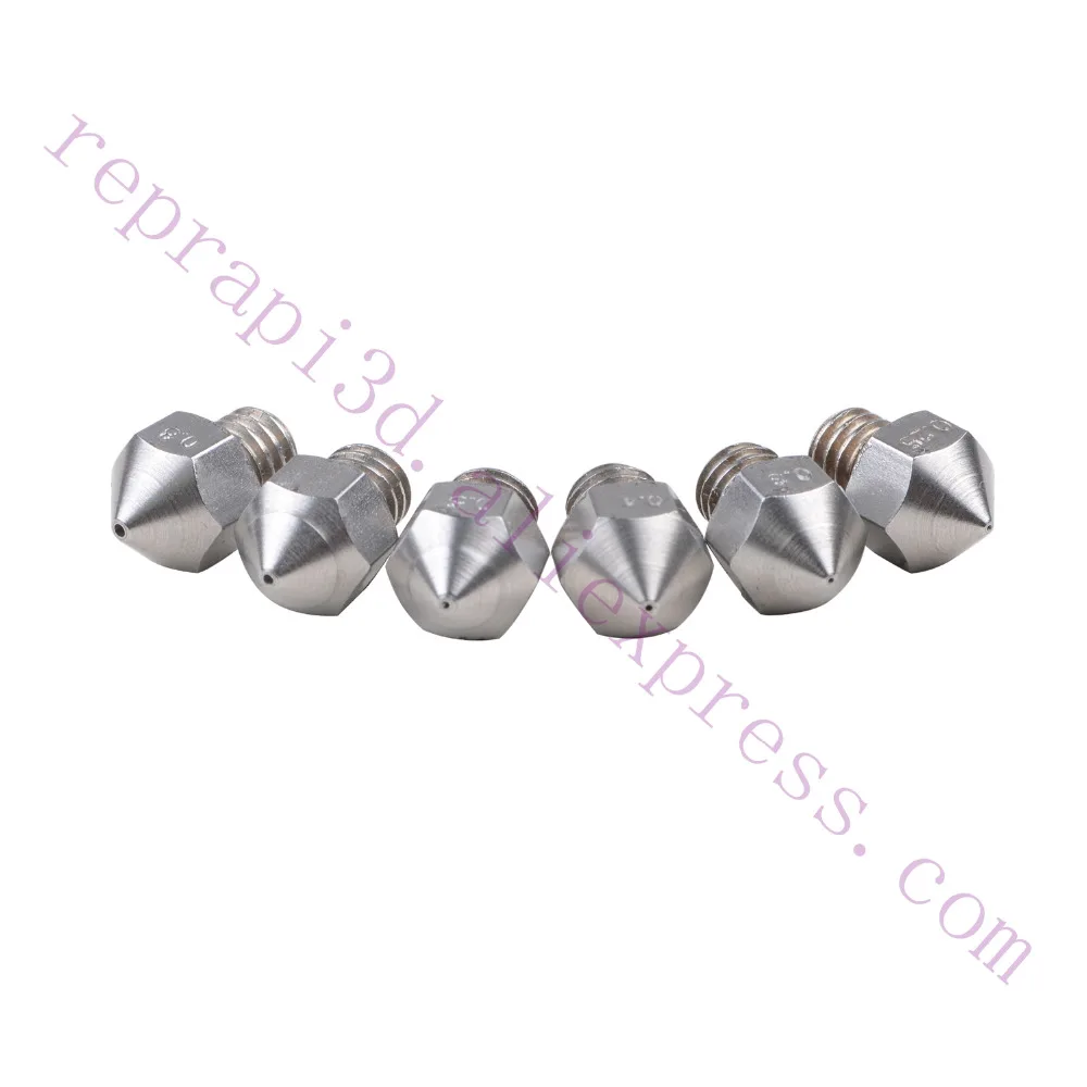 6 шт. металлические сопла MK8 из нержавеющей стали для экструдера CR10 Creality CR 10 Ender 3