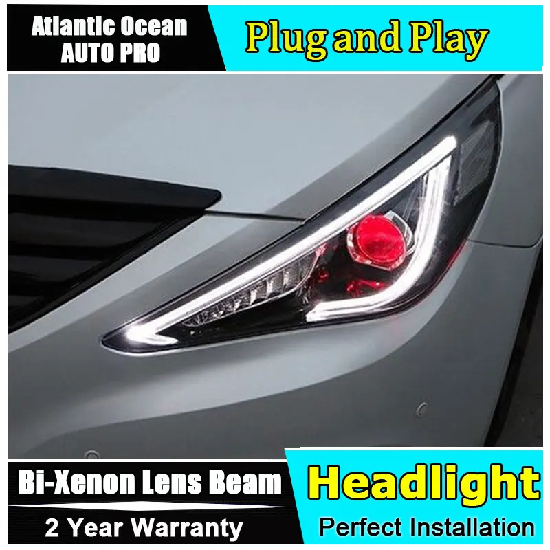 Автозапчасти Стиль светодиодный налобный фонарь для Hyundai Sonata задний 2011-2014 drl H7