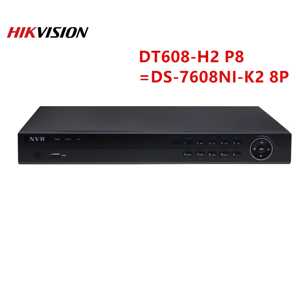 Hikvision OEM NVR DT608 H2/P8 = DS 7608NI K2/8 P 4K видеорегистратор 8CH 2SATA 8 POE порты Plug and Play nvr для