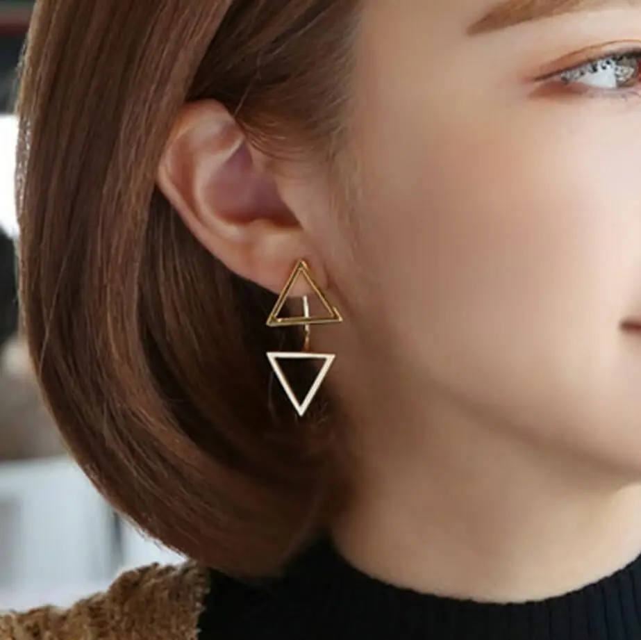 Женские Треугольные сережки гвоздики Oorbellen Boucle D'oreille из стерлингового серебра