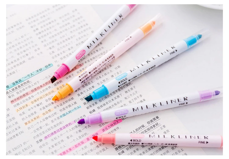 CXZY Kawaii милый milkliner хайлайтер ручка набор двуглавый hilighter строчка Пастель Мел знак mildliner Стиль Искусство fluo 1M804