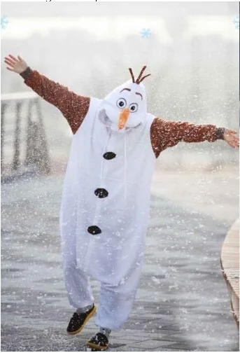 Костюм для косплея снеговика Олафа белый женский комбинезон пижама|dress collar|dress women