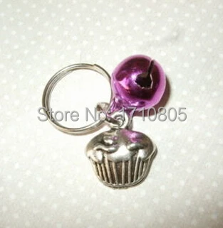 Лидер продаж 50 шт./лот античный серебряный брелок для ключей в форме кекса и