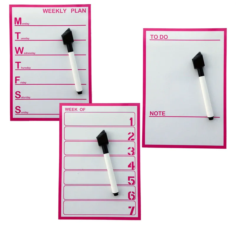 Еженедельный план печати компактный стираемый холодильник Доска сообщения