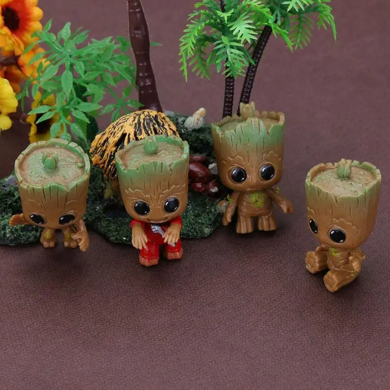 4 шт. мини-дерево человек гроттед кукла брелок игрушки Baby Treeman брелок Подвеска игрушки мини фигурка игрушки