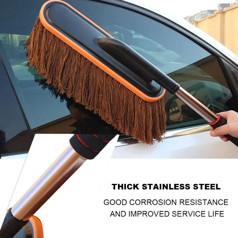 Car Retractable Cotton Wax Brush Wash Tweezers Dusting Cleaning Mop Supplies |