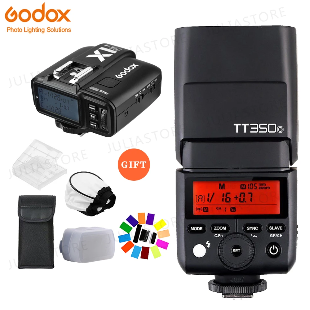 Godox Mini TT350O Speedlite TTL HSS1/8000S GN36 вспышка для камеры фотовспышка TT350 + X1TO триггер Olympus