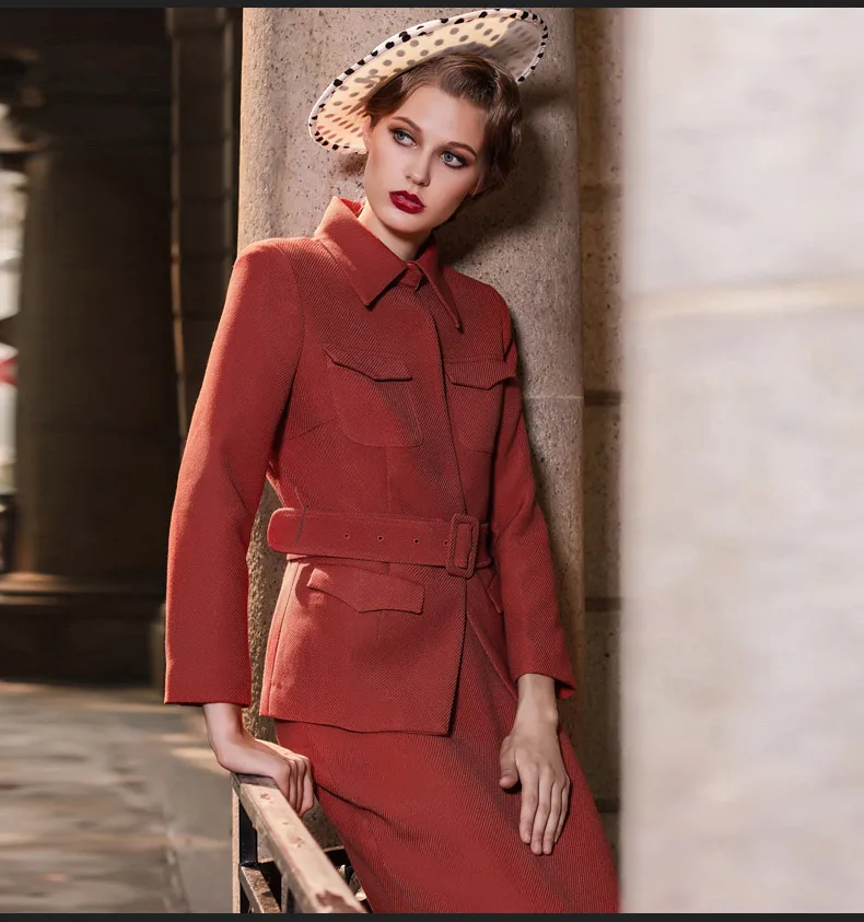2021 New Arrivals Autumn Winter Women Dress Suits Office Lady Business Formal Work Wear 2 Piece Sets Vintage Retro Slim Dresses