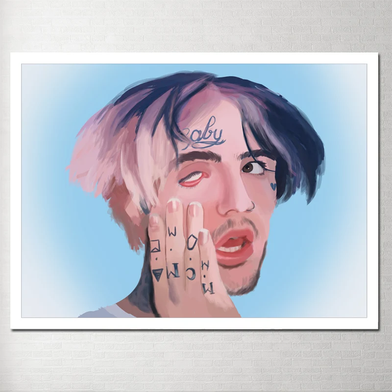 Картина Холст плакат Lil Peep декоративные картины ручной работы настенные картины для гостиной tableau украшения murale salon pop - Цвет: Цвет: желтый