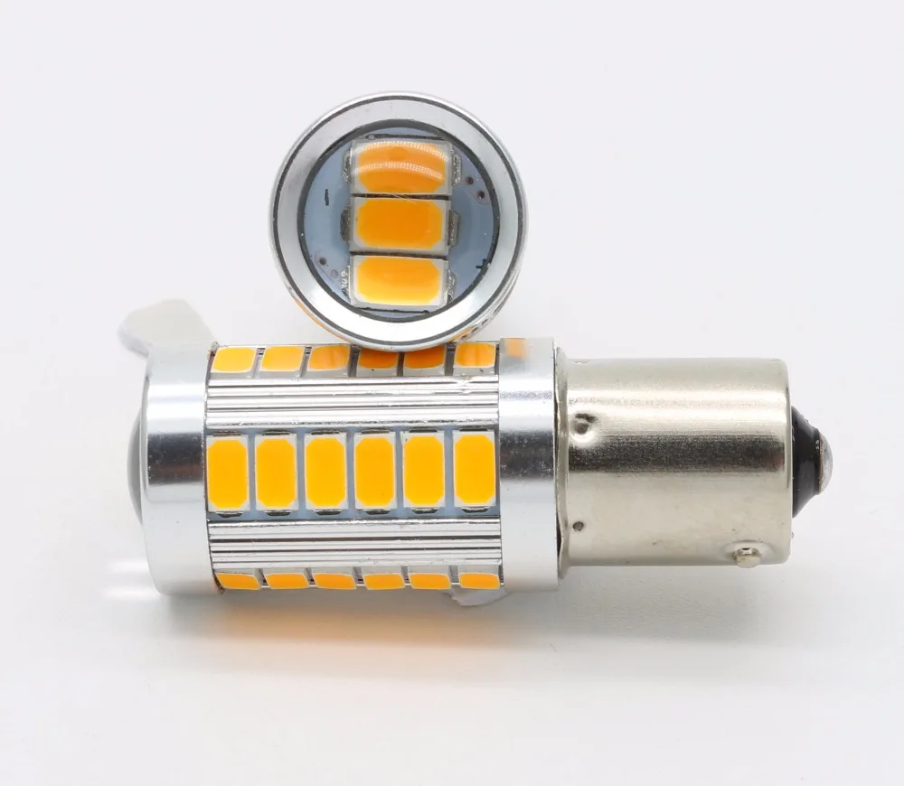 

2 шт., Автомобильные светодиодные лампы 1156PY BAU15S BA15S P21W 33 5730 SMD