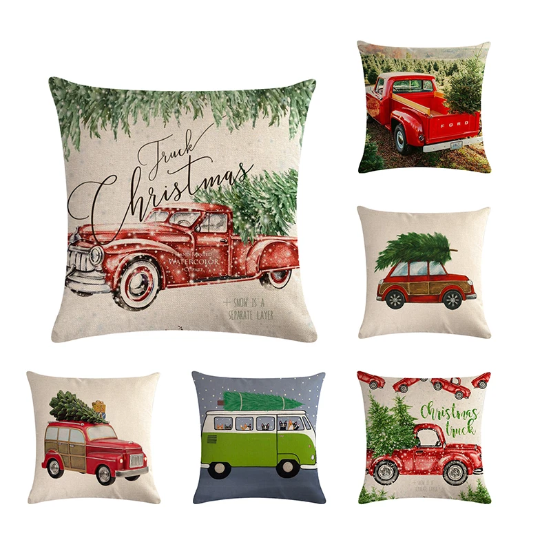 

Чехол для подушки из хлопка и льна на Рождество для дивана и дома, декоративная наволочка для дивана, 2018