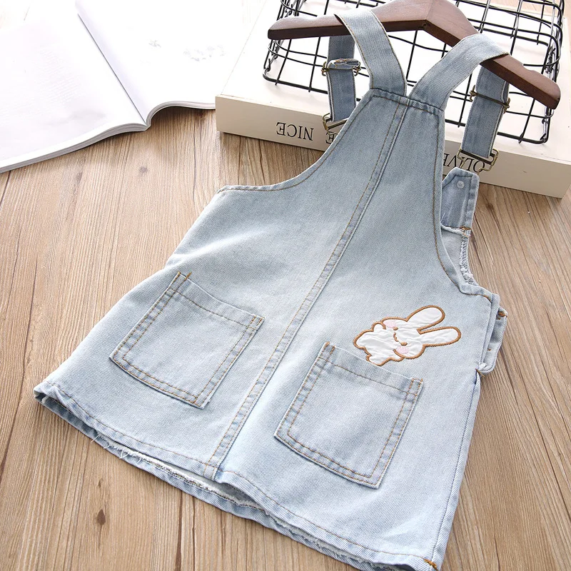 Летнее платье на бретелях для девочек малышей Детское детское джинсовое с