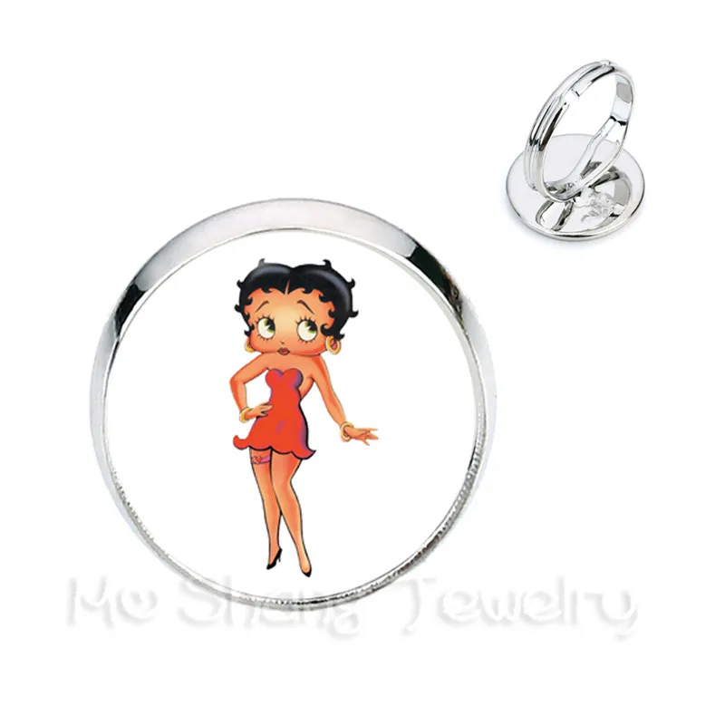 Новейшая модель Мода Betty Boop Регулируемые кольца 2 Цвет кольцо может быть выбран 16