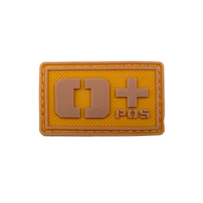 Khaki O PLUS Пластырь типа крови A+ B+ AB+ O+ Положительный A B AB O+ POS A-B-AB-O-NEG-отрицательный ПВХ значок боевой дух тактический военный крюк патч - Цвет: Khaki O PLUS
