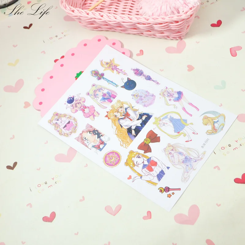 4 листа Сейлор Мун Скрапбукинг наклейки DIY Дневник канцелярские украшения Аниме
