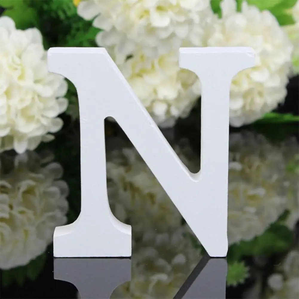 N 26 больших деревянных букв алфавита настенный свадебный подарок для украшения дома - Цвет: N