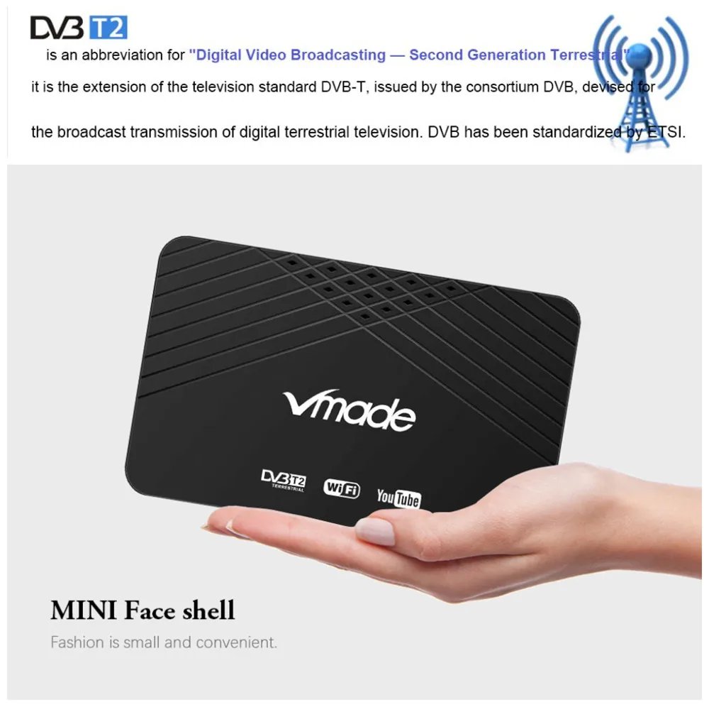 DVB-T DVB T2 H.264 MPEG-4 ТВ-тюнер конвертер WiFi Youtube DVB-T2 цифровой ТВ-приставка наземный приемник HD телеприставка медиаплеер