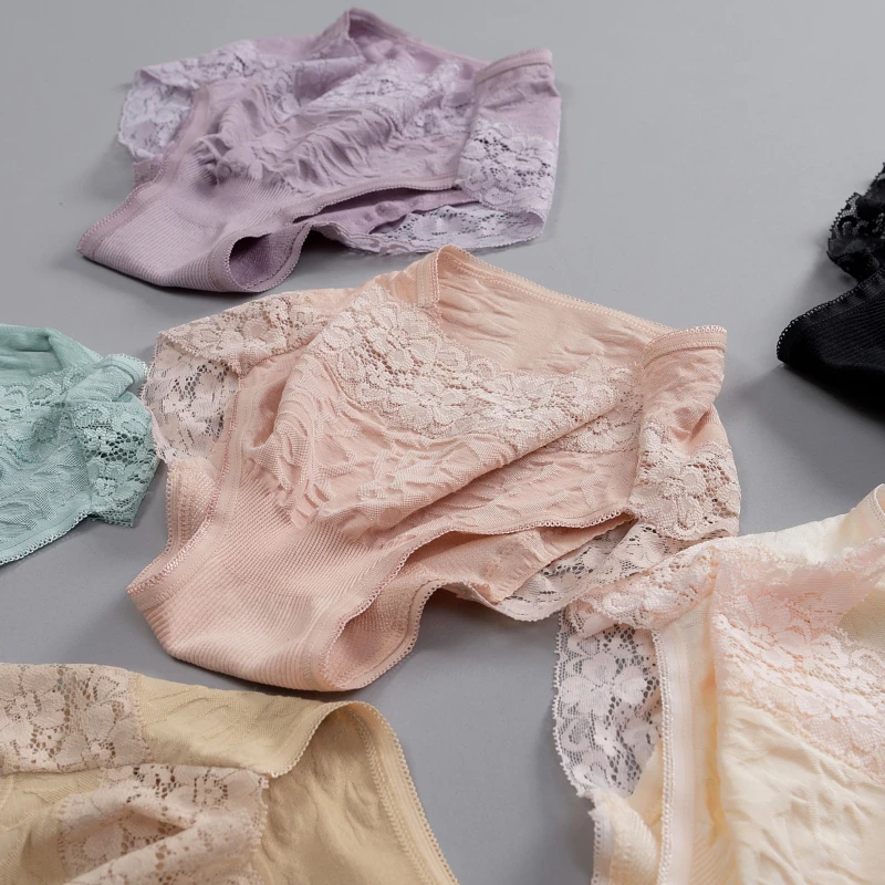 Женские хлопковые трусики GUIYI тонкие эластичные бесшовные сексуальные кружевные