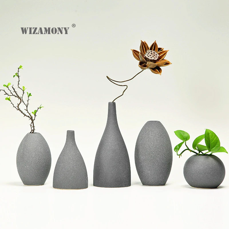 WIZAMONY Новое поступление европейский стиль вазы Ретро кирпичная посуда terra-cotta Керамическая Современная настольная ваза для цветов для украшения дома
