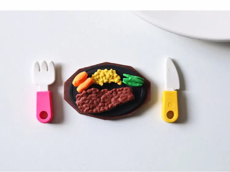 9 шт./лот посуда Снэк резиновые резинка Kawaii книги по искусству школьные